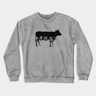 Floral Cow Crewneck Sweatshirt